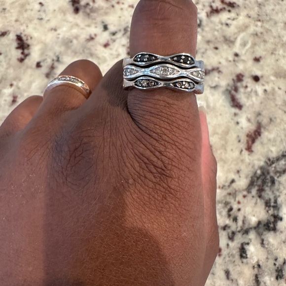 Sterling silver and multi diamond rings 🖤🤍🤎 - Picture 3 of 5